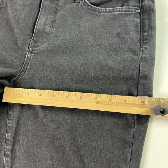 Not Your Daughter Jeans Women's 33x26* Julia Flare Crop Black Faded Denim Tag 12 - Picture 14 of 16